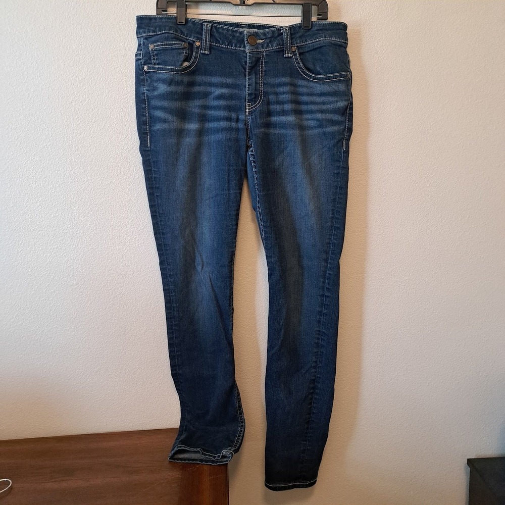 BKE Payton Slim Straight Jeans Womens 32L Dark Wash Stretch Denim 32x33.5